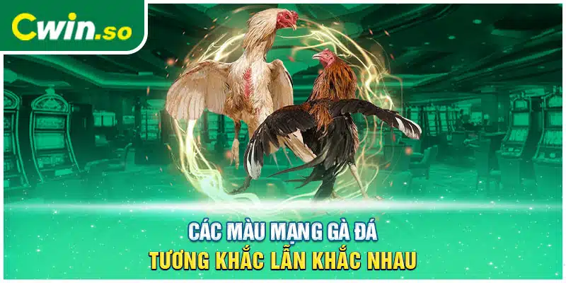 Các màu mạng gà đá tương khắc lẫn khắc nhau